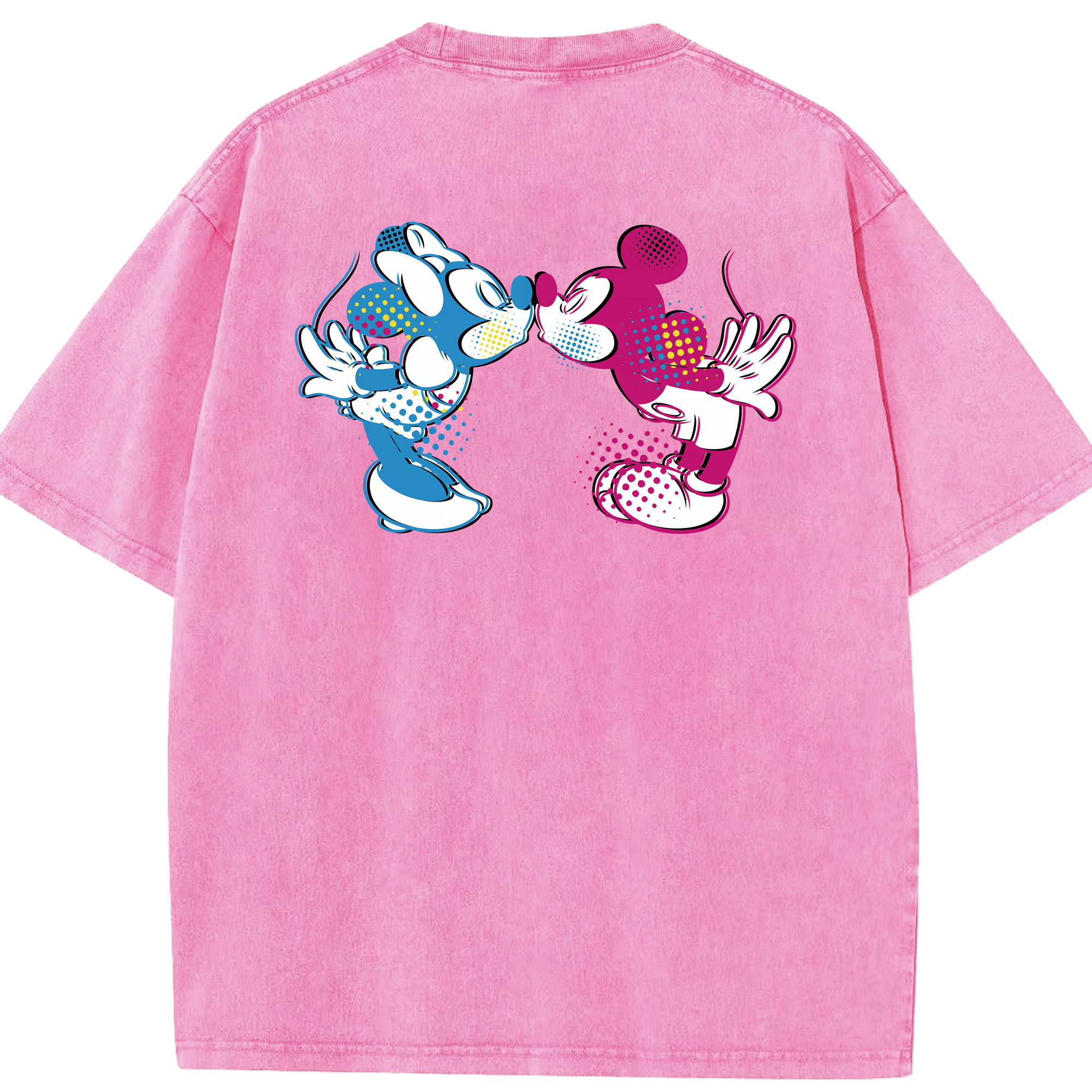 （画像用） ミッキーマウス Mickey Mouse 綿100% ヴィンテージ風 半袖Tシャツ（背面プリント）